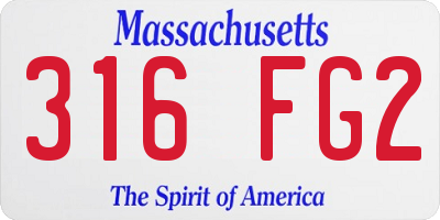 MA license plate 316FG2