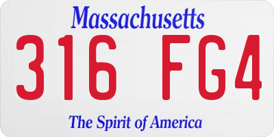 MA license plate 316FG4