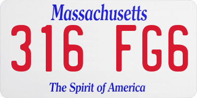 MA license plate 316FG6
