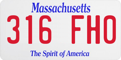 MA license plate 316FH0