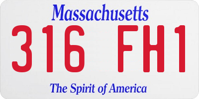 MA license plate 316FH1