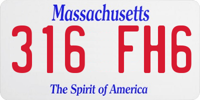 MA license plate 316FH6