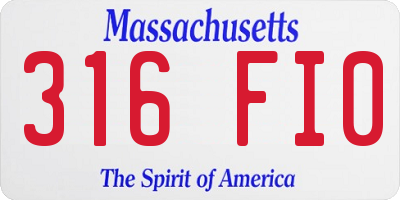 MA license plate 316FI0