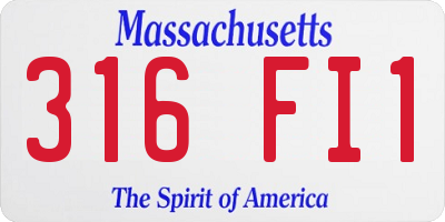 MA license plate 316FI1