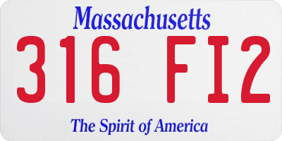 MA license plate 316FI2