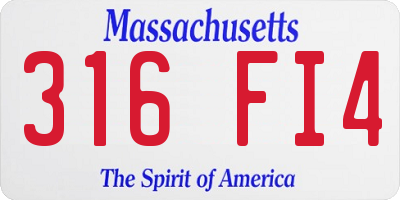 MA license plate 316FI4