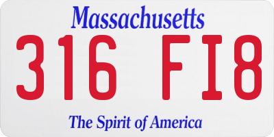MA license plate 316FI8
