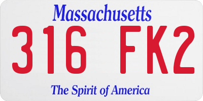 MA license plate 316FK2