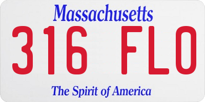 MA license plate 316FL0