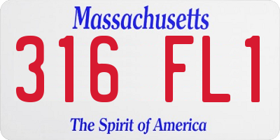 MA license plate 316FL1