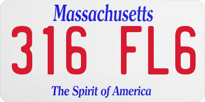 MA license plate 316FL6