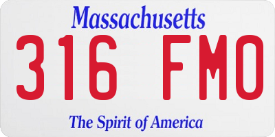 MA license plate 316FM0