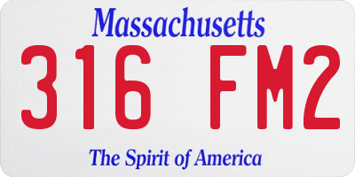 MA license plate 316FM2
