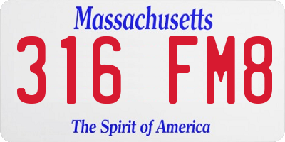 MA license plate 316FM8
