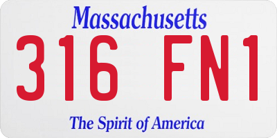 MA license plate 316FN1