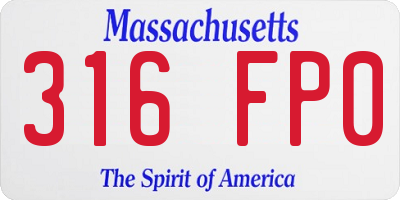 MA license plate 316FP0