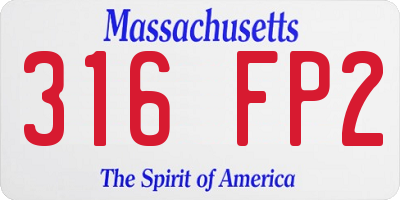 MA license plate 316FP2