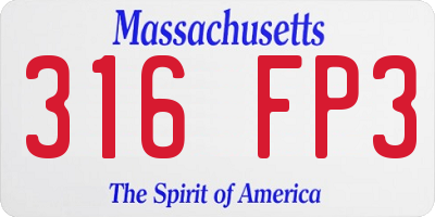 MA license plate 316FP3