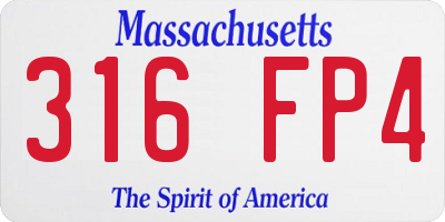 MA license plate 316FP4