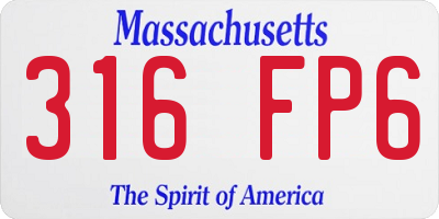 MA license plate 316FP6