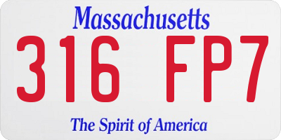 MA license plate 316FP7