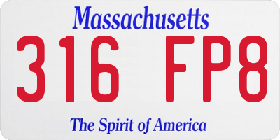 MA license plate 316FP8