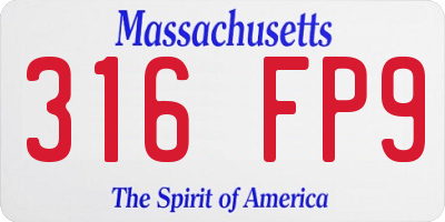 MA license plate 316FP9
