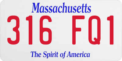 MA license plate 316FQ1