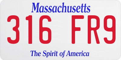 MA license plate 316FR9
