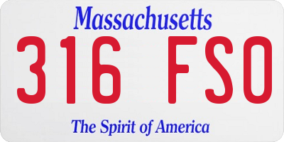 MA license plate 316FS0