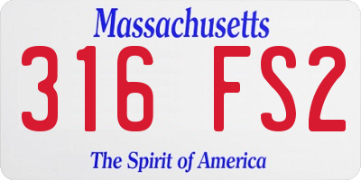 MA license plate 316FS2