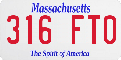 MA license plate 316FT0