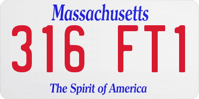 MA license plate 316FT1