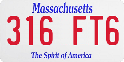 MA license plate 316FT6