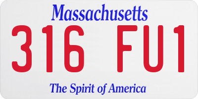 MA license plate 316FU1