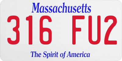 MA license plate 316FU2