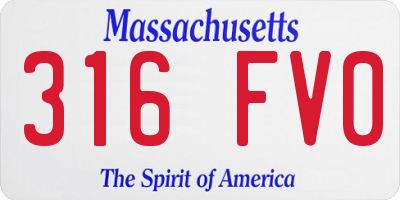 MA license plate 316FV0