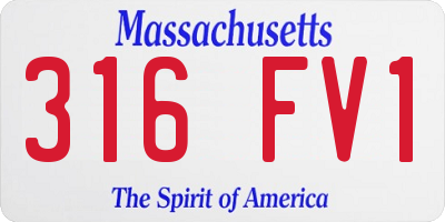MA license plate 316FV1
