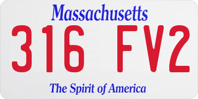 MA license plate 316FV2