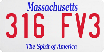 MA license plate 316FV3