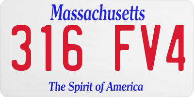 MA license plate 316FV4