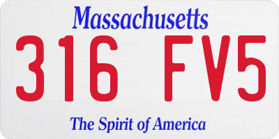 MA license plate 316FV5