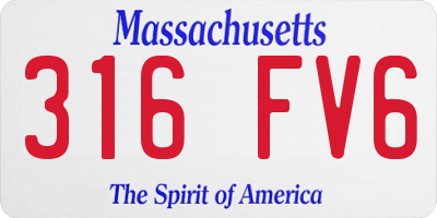 MA license plate 316FV6