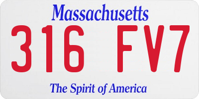 MA license plate 316FV7