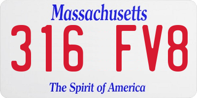 MA license plate 316FV8