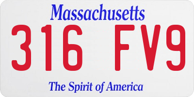 MA license plate 316FV9