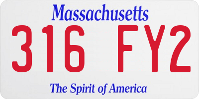 MA license plate 316FY2