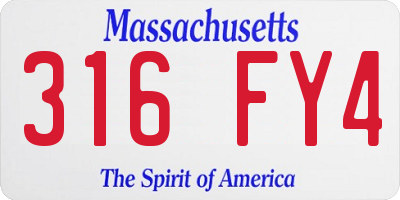 MA license plate 316FY4