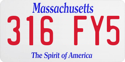 MA license plate 316FY5