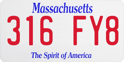 MA license plate 316FY8